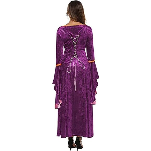 𝅺MEDIEVAL Victorian Long Dress Purple Cosplay Irish Costume Halloween Viking NWT - Picture 7 of 13